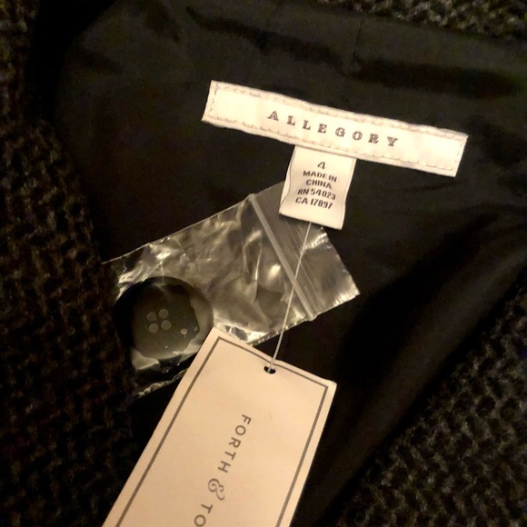 New NWT ALLEGORY wool and cashmere short suit jacket size 4 - Picture 12 of 12